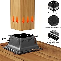 Vista 3 de Base para poste 4x4 20 piezas, soporte/bracket interno de 3.6"x3.6" de acero resistente con recubrimiento en polvo apto para anclaje de poste