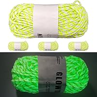 Vista 9 de Cordón de macramé luminoso, cuerda de tejer bohemia para manualidades, 0.118 pulgadas que brilla en la oscuridad, para tejer árbol de Navidad