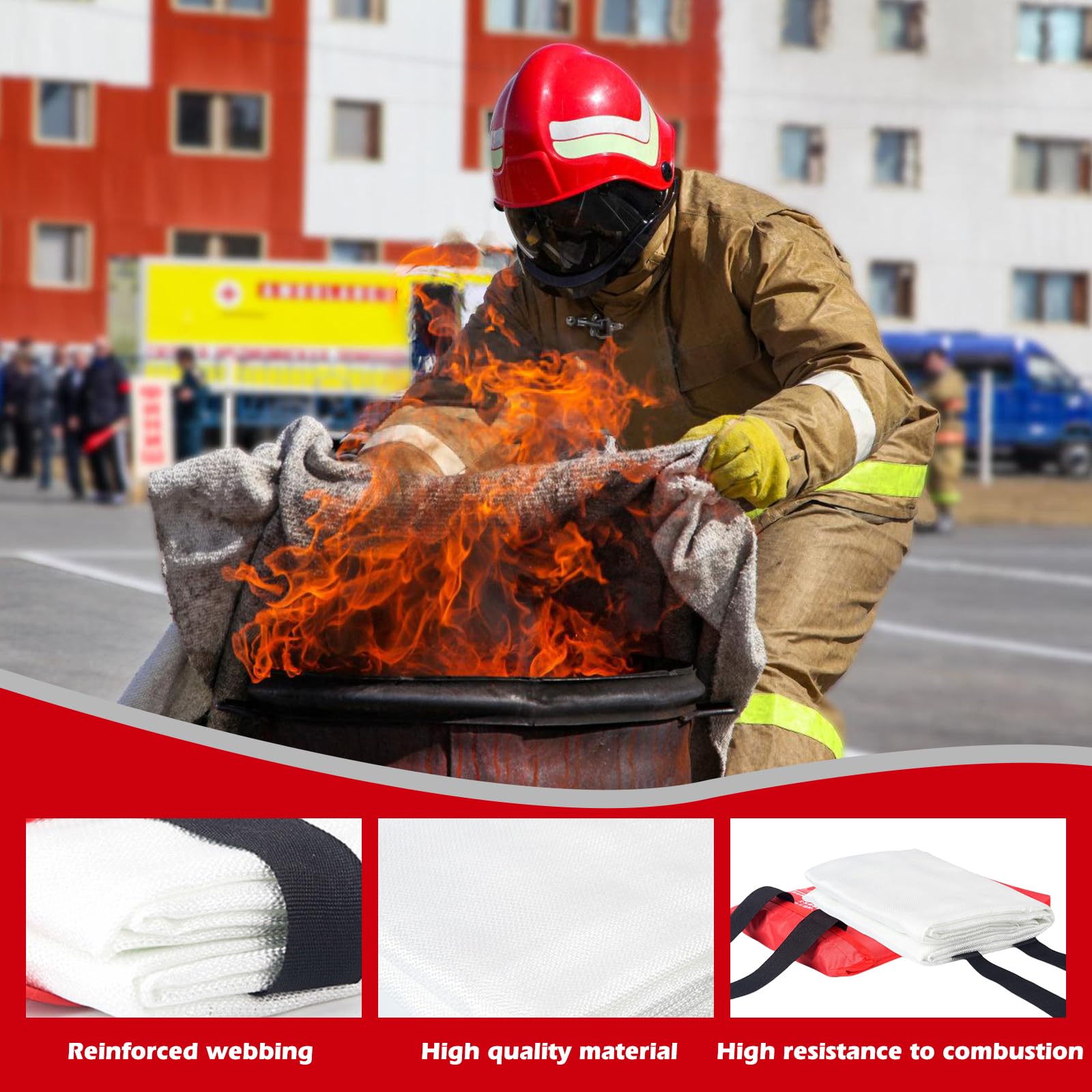 Mantas Ignífugas, 2 M X 2 M Manta Ignífuga, Manta Ignífuga Para Cocina, Manta Ignífuga De Fibra De Vidrio Para Incendios De Grasa, Incendios De Grasa, Cocina, Coche, Caravana, Etc