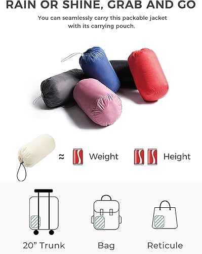 Vista 5 de Wantdo - Chaqueta corta de plumón, ultra ligera, con capucha, empacable, para mujer