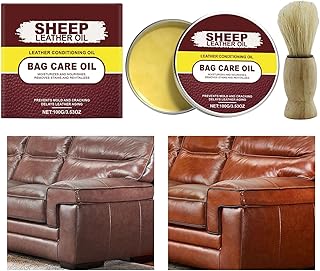 レザーソフトナー | 約100グラム ポリッシュクリーナー ブラシ付き - レザージャケットコンディショナー | 日焼けで割れたバッグ、シューズ、サドル、自動車、ソファ、家具を柔らかくし、再生し、修復するための皮革ケア