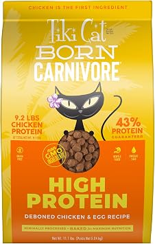 Tiki Cat Born Carnivore High Protein Dry Cat Food Chicken & Egg, 11.1 lbs.