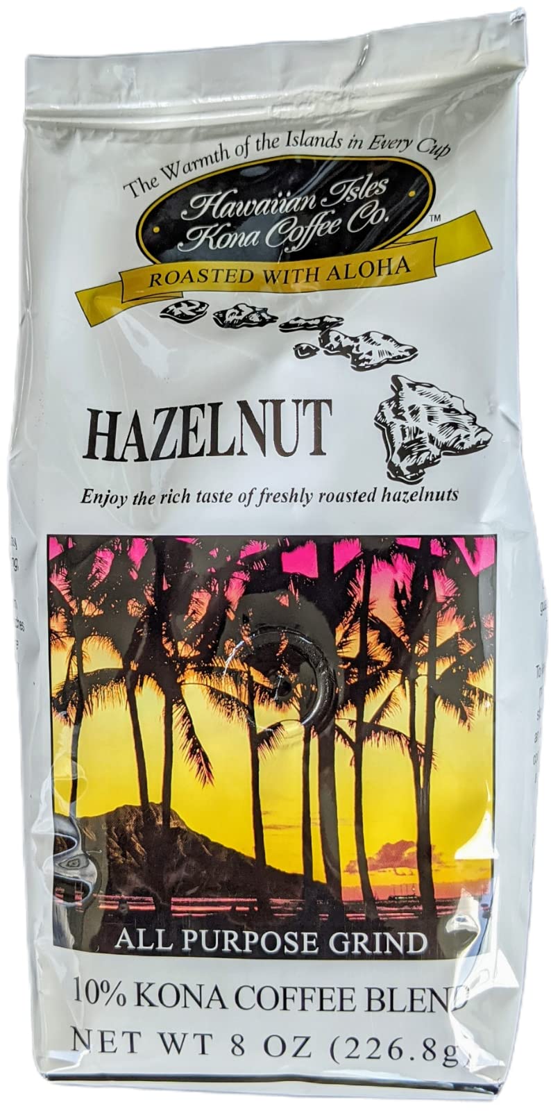 Hawaiian Isles Kona Coffee Co. Hazelnut - 8 ounce bag (226.8g)