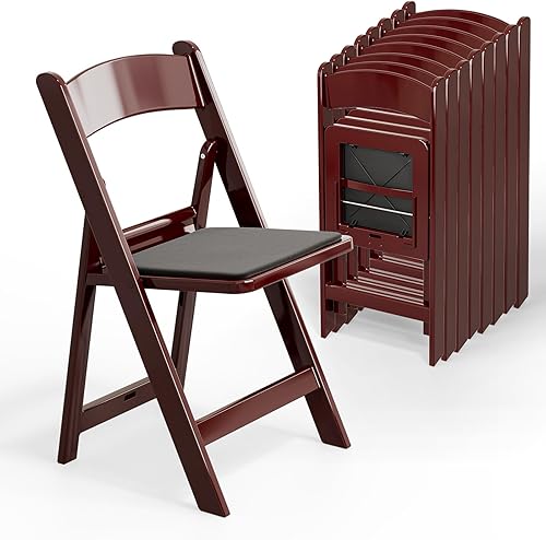 Miniatura 9 de VINGLI Sillas plegables de resina con cojín, silla plegable de plástico con cómodos asientos acolchados, perfectas para fiestas y eventos en