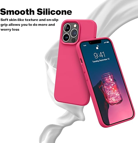 Miniatura 3 de OTOFLY Funda compatible con iPhone 13 Pro, silicona líquida delgada protectora a prueba de golpes con forro de microfibra antiarañazos, 6.1 pulgadas