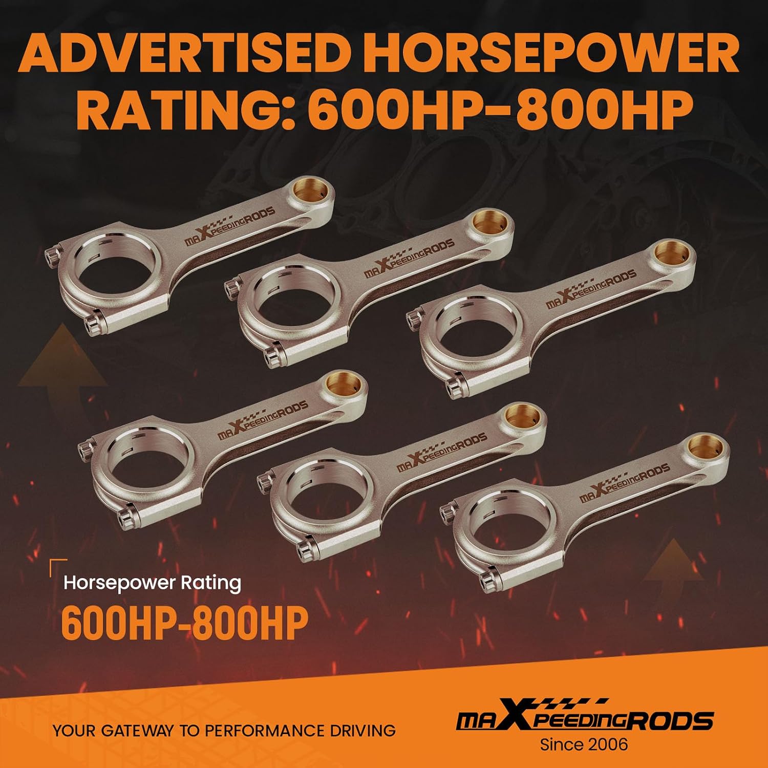 maXpeedingrods Forged Connecting Rod+ARP2000 Bolts for Toyota 2JZ Supra Mark Lexus 2JZGE