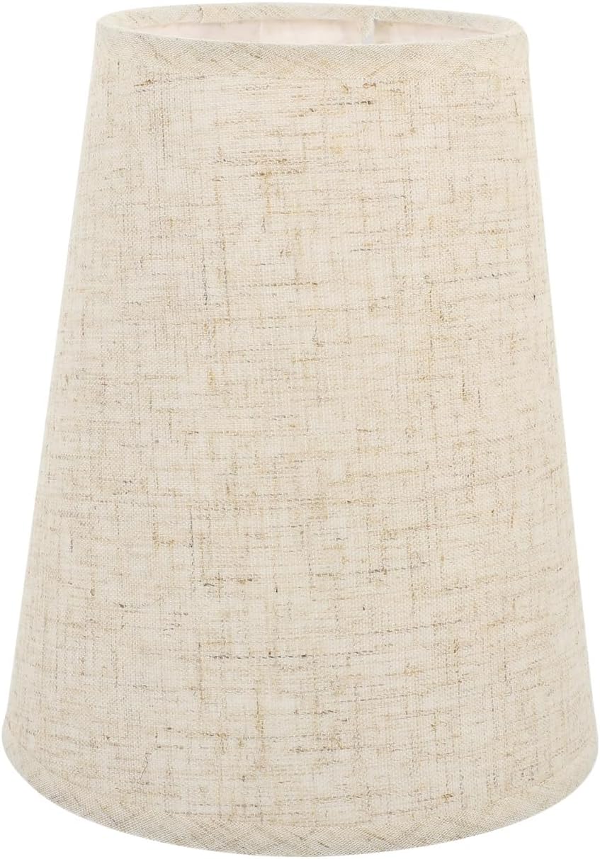 Amosfun Linen Fabric Lampshade E14 Bulb Drum Light Cover for Table Lamp Wall and Pendant Spider Lamp