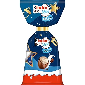 kinder Mini Eggs Milk - Fine Milk Filling Wrapped in Milk Chocolate - Delicious Chocolate Eggs for Christmas Advent Calendar Santa Stocking - Gift for Family & Friends - 85 g