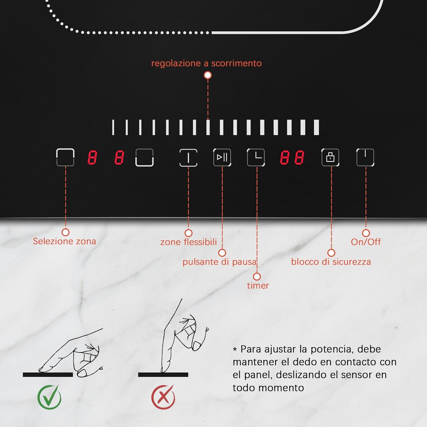 Person cleaning the Karinear induction cooktop with a cloth