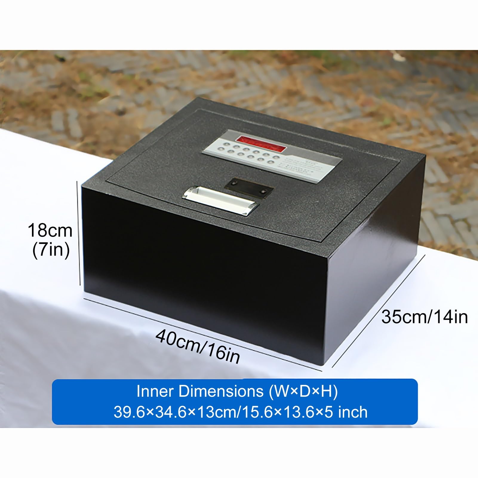 Cassaforte da Pavimento Safe con Chiave Cassetta di Sicurezza Cassaforte da Armadio per Hotel, Ufficio, Casa(40x35x18cm/16x14x7in)