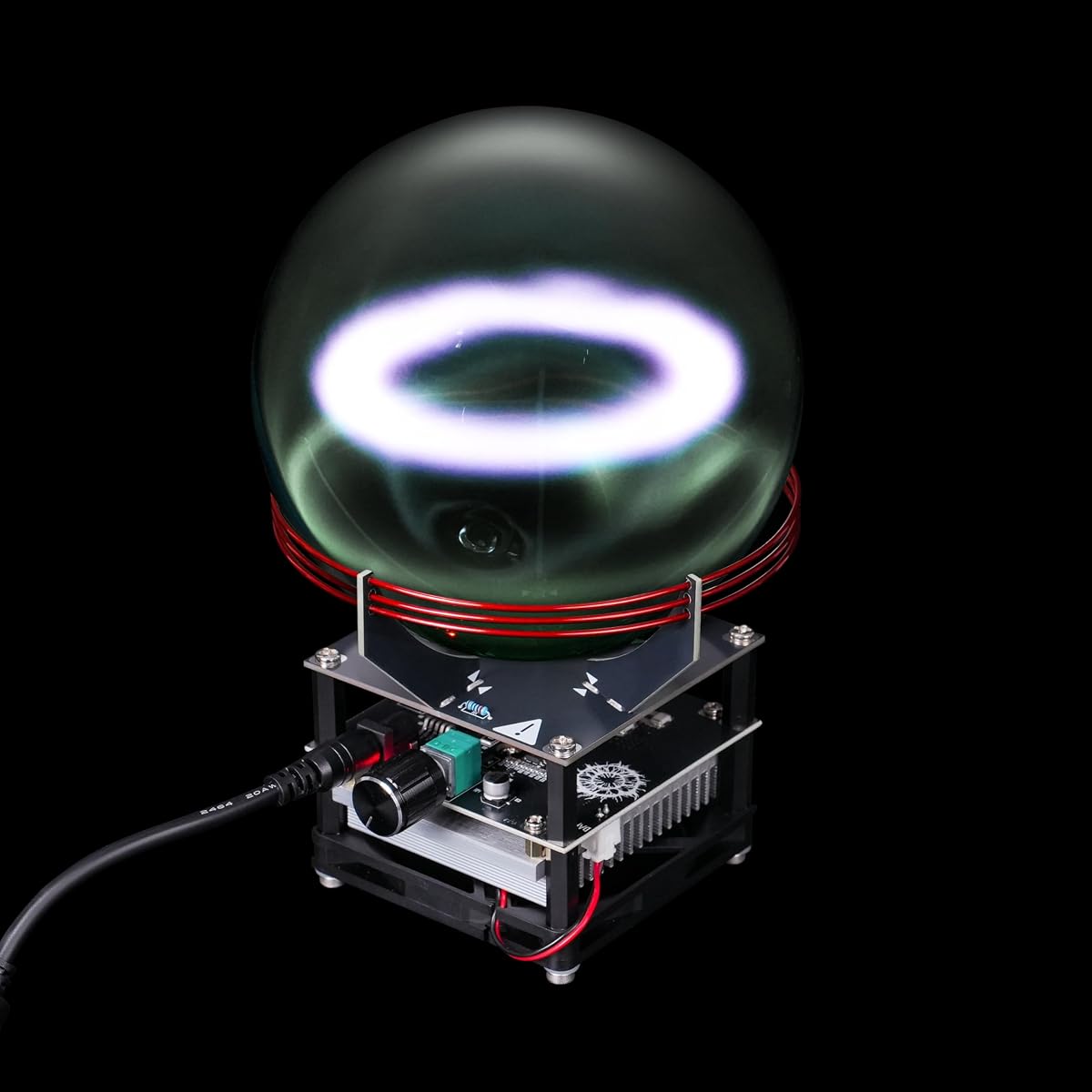 HaloPlasma Xenon Plasma Toroid Plasma Ring Plasma Ball with Driver, 5.12Inch, Glass Spherical Shape