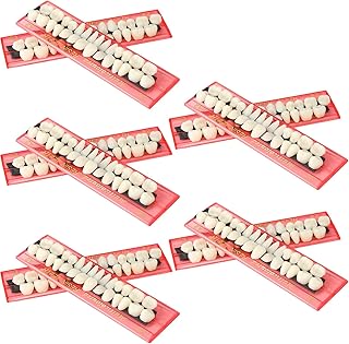 Nuanchu 280 Pcs False Teeth Acrylic Resin Denture Replacement Fake Teeth 10 Sets Denture Tooth Kit Upper Lower Dental Materials 23 A2 for Halloween DIY Dental Education Teeth Teaching Model