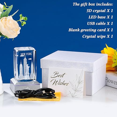 Miniatura 5 de Movdyka Estatua de cristal 3D de la Libertad Empire State, regalos de recuerdos de Nueva York, regalos para mujeres, hombres y amigos, regalos de