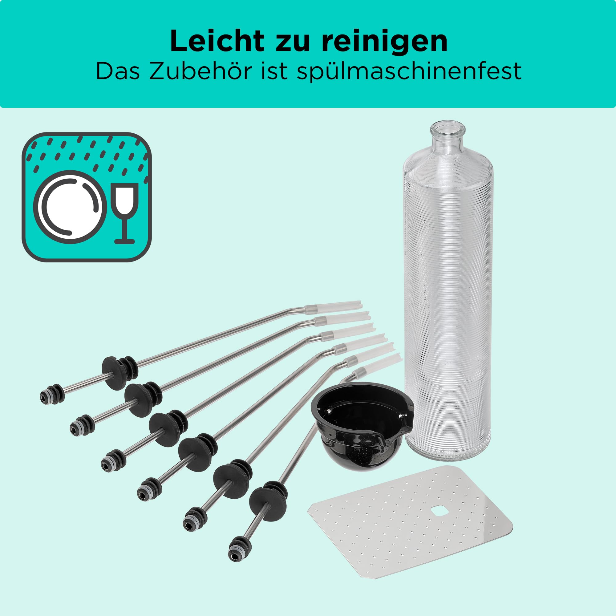 BLACK+DECKER BEV Cocktail-Maschine (individuelle Cocktails auf Knopfdruck, Platz für 5 Spirituosen, Getränkestärke einstellbar, mit Reinigungsmodus & LED Beleuchtung im Party-Modus) BEHB101