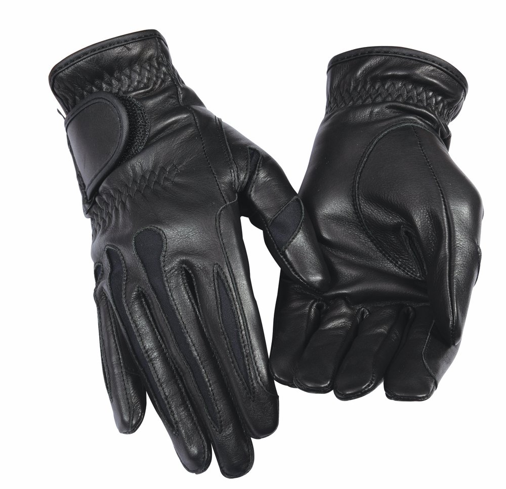 Equine Couture - Guantes de equitación de piel elástica para mujer