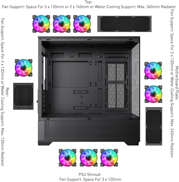 GAMEMAX Vista MB Black Micro-ATX Tower Computer Case