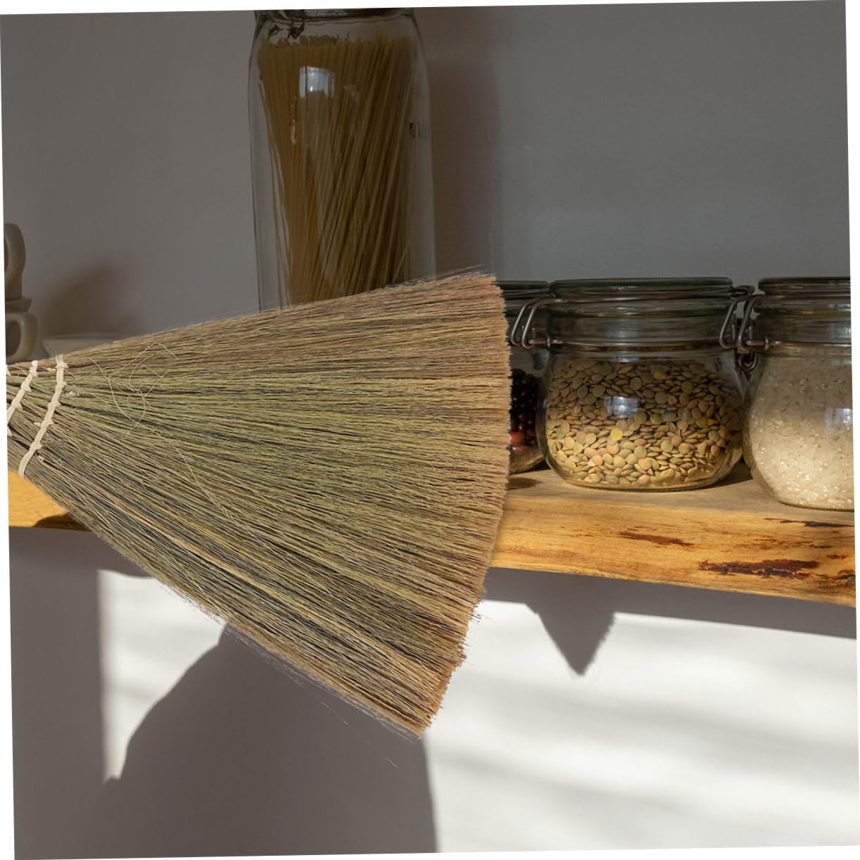 KICHOUSE 3pcs Lightweight Whisk Brooms for Gentle Sweeping of Wooden Floors Hand Brush with Hanging Loop Cleaning Tools for Home and Office Use