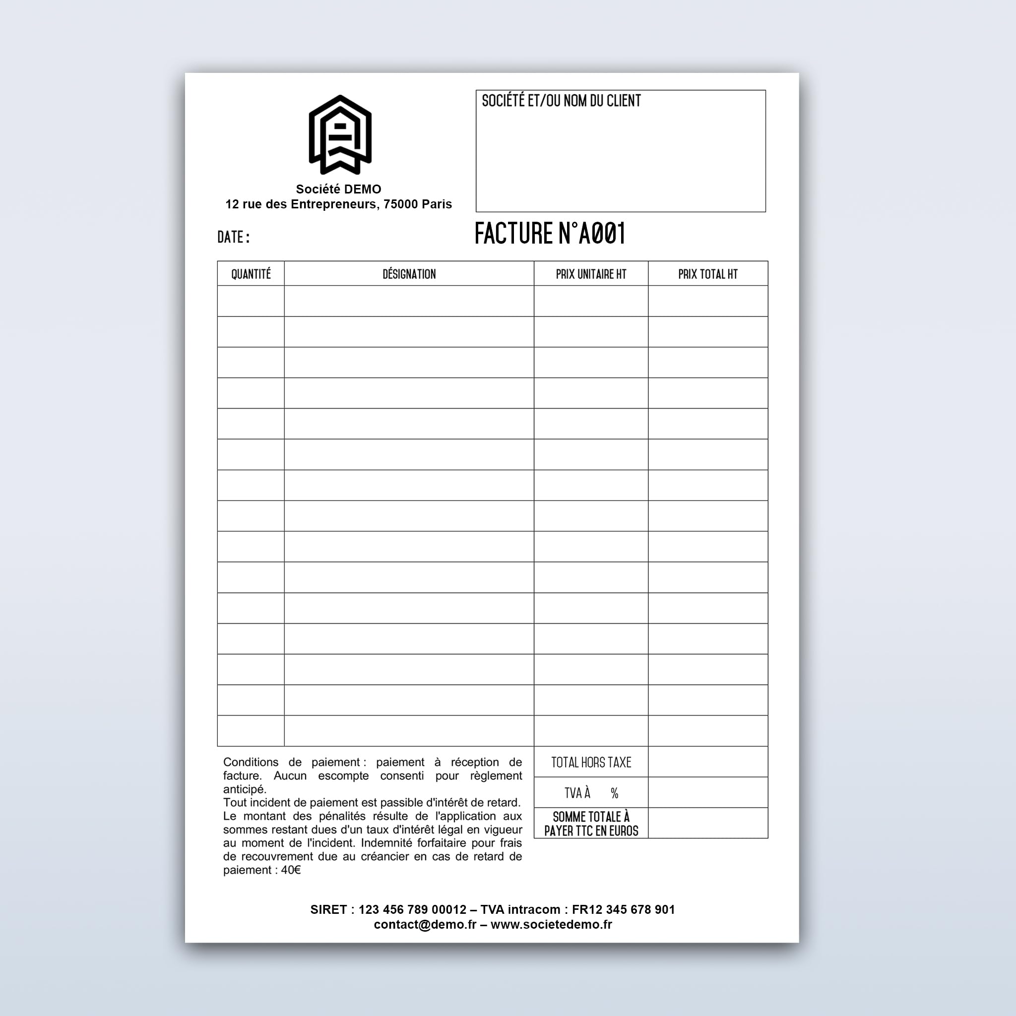 Factures - Commandes - Devis >AUTOCOPIANTES< >PERSONNALISÉES< - Lot de 50 feuilles - UTTSCHEID (Personnalisé, 1)