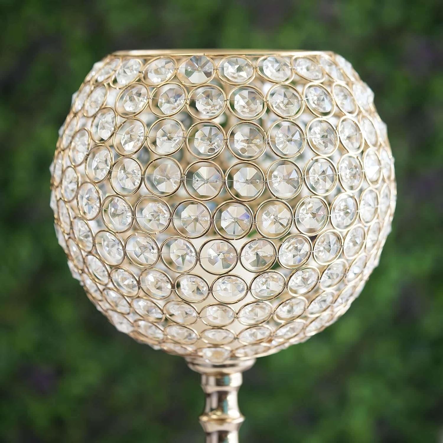 Tableclothsfactory 30" Gold Acrylic Crystal Goblet Candle Holder Flower Ball Centerpiece for Wedding Events Decoration