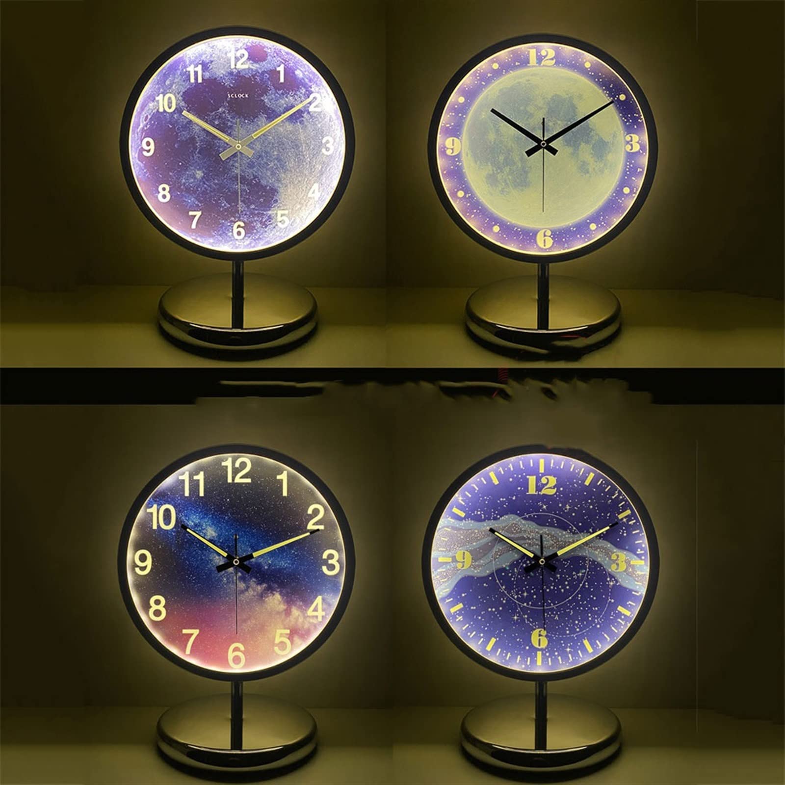 TOYOCC Orologio da Tavolo Orologio da Tavolo Europeo Orologio da Tavolo  Luminoso in Metallo con Controllo Audio Intelligente Orologio da Tavolo  Muto Orologi da Pavimento : Amazon.it: Casa e cucina