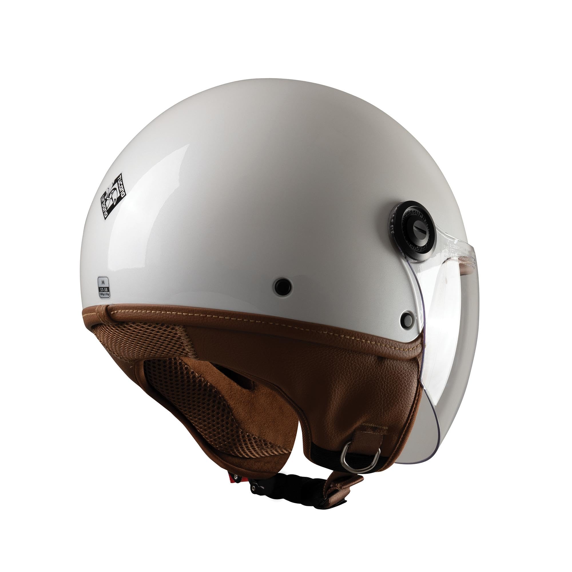 Casco Moto Demi-jet Tucano Urbano El'Jettin 6.0 | Homologación ECE 22.06, Visera Antiarañazos, Interior Lavable, Tallas XS-XXL