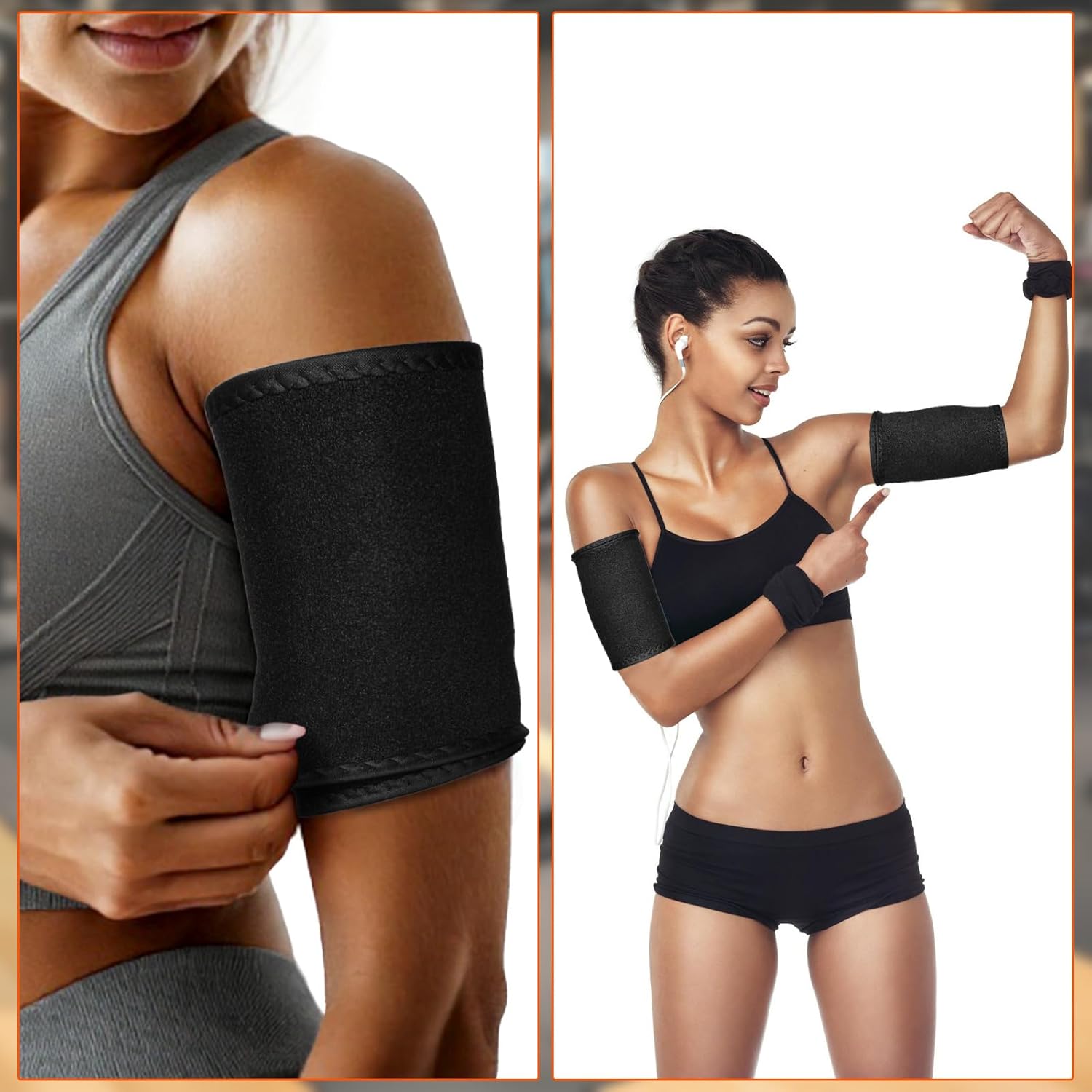 A Pairs Arm Trimmers Adjustable Sweat Bands Workout Arm Fat Reducer Bands Trainer Toner Sleeves for Women Flabby Arms - Image 5