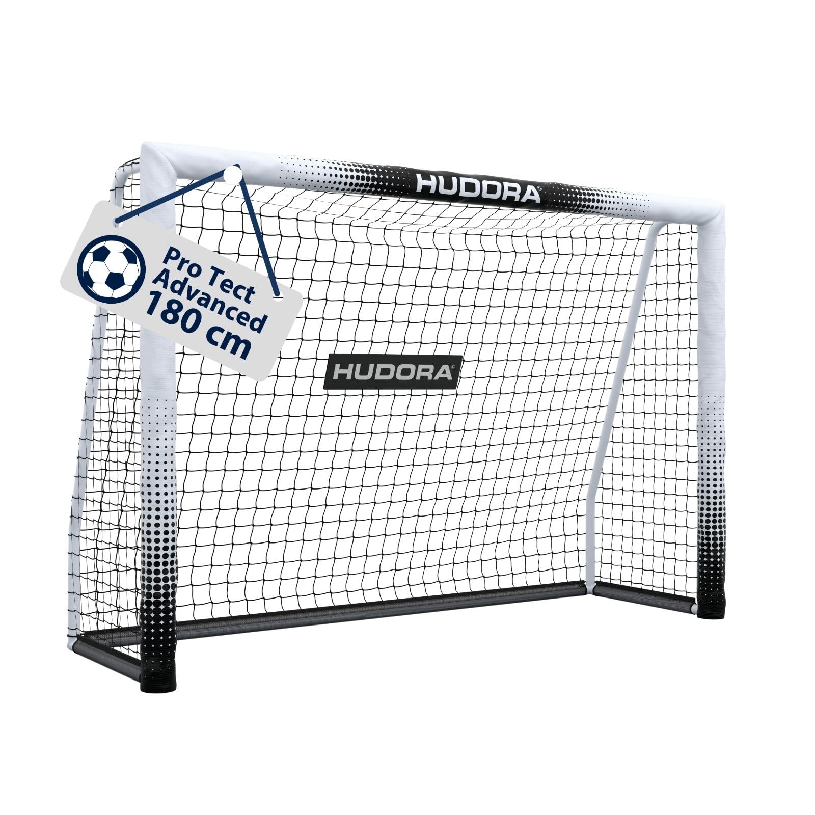 HUDORA Portería de fútbol Pro Tect Advanced – Portería de fútbol Exterior con Red y Revestimiento Impermeable para niños y Adultos – Fácil Montaje en el jardín – Portería con Cremallera y