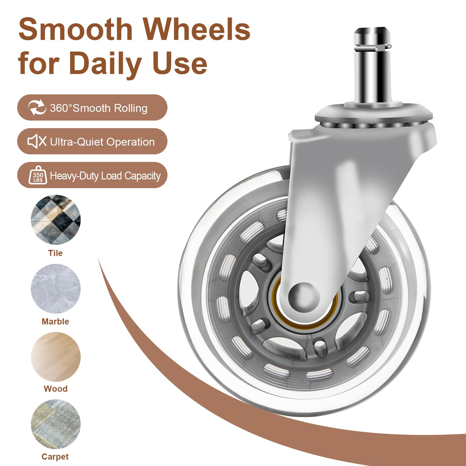 Adjustable PU Leather Rolling Saddle Stool with 360° Swivel