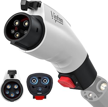 Adapter for Tesla to J1772 EV Charger [Only to J1772], Converter Up to 60Amp 250V AC with Press-Safety-Lock, Compatible with Tesla High-Powered Connectors, Destination/Mobile Chargers,White
