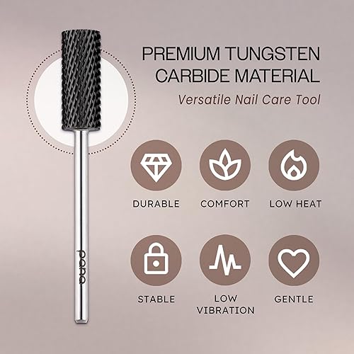 Vista 121 de USA PANA - Broca profesional de carburo de barril pequeño con parte superior plana, grano grueso 5X a grano extrafino, dorado, plateado, negro DLC