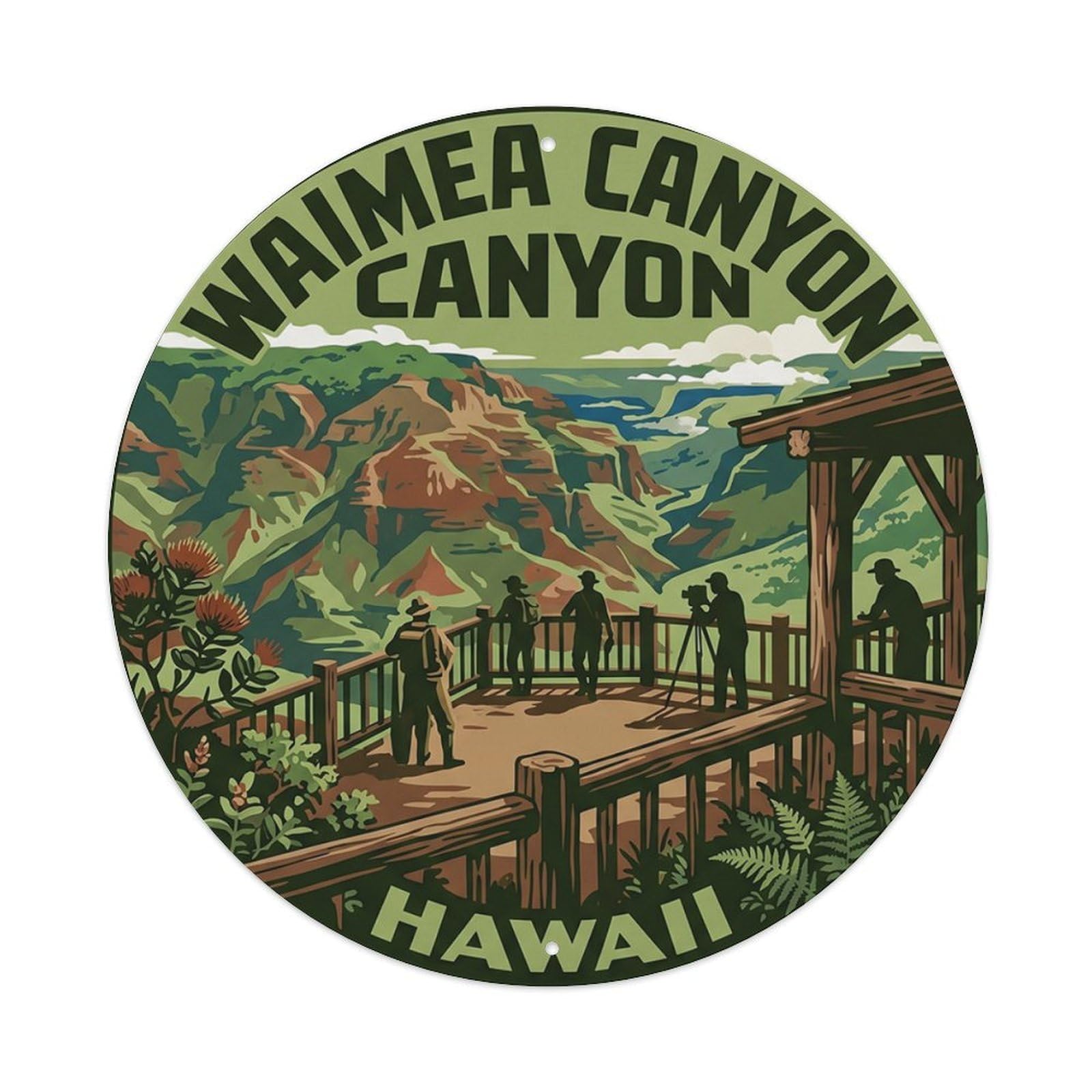 Waimea Canyon Lookout Hawaii Island Nature Scenic Trail Metal Tin Sign