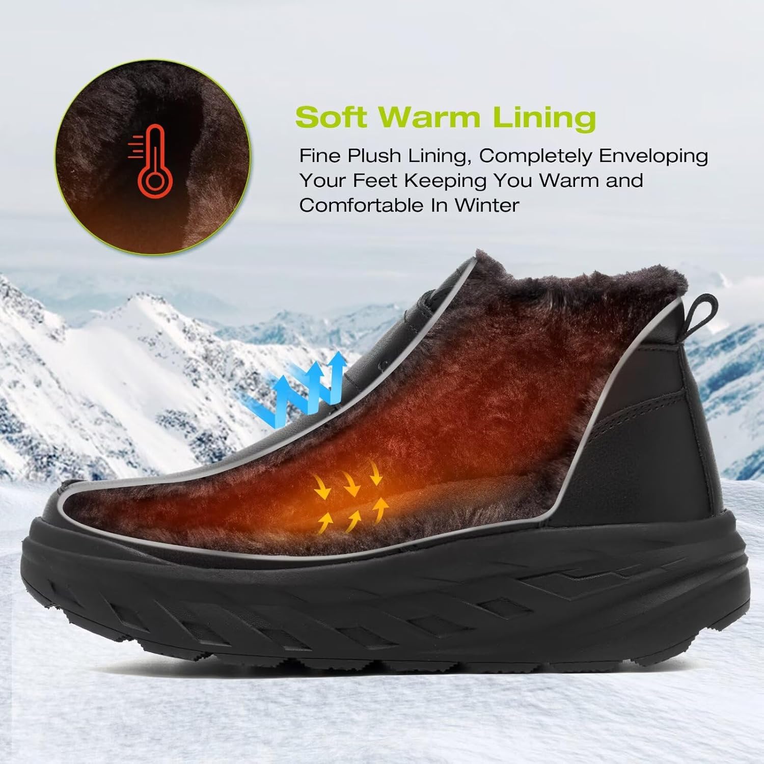 OrthoComfoot Women's Orthopedic Wide Leather Winter Ankle Boots: Comfortable Diabetic Arch Support Dress Shoes for Plantar Fasciitis, Casual Hook and Loop Walking Shoes for Foot and Heel Pain - Image 6