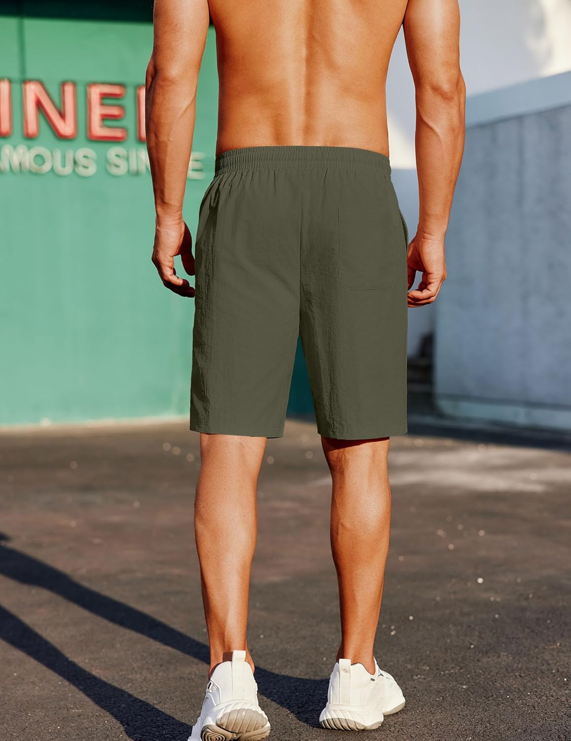 COOFANDY Men's Casual Shorts Elastic Waist Drawstring Lightweight Summer Beach Shorts - Image 2