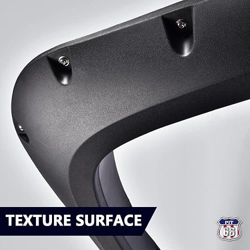 Vista 18 de PIT66 Guardabarros para guardabarros, compatibles con GMC Sierra 1500 07-13, bengalas de rueda de estilo remachado liso mate, 4