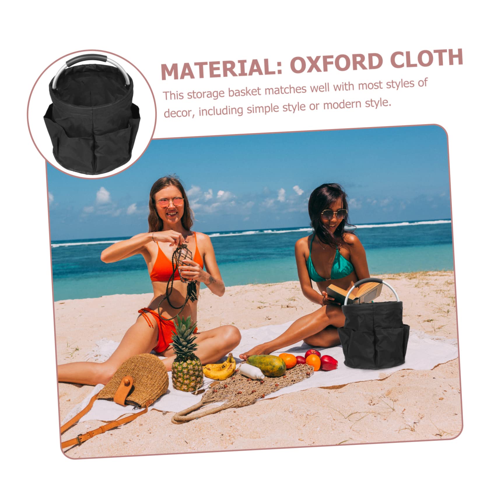 VANZACK 2pcs Foldable Storage Organizer Makeup Holder Home Organizer Food Storage Basket Side Pocket