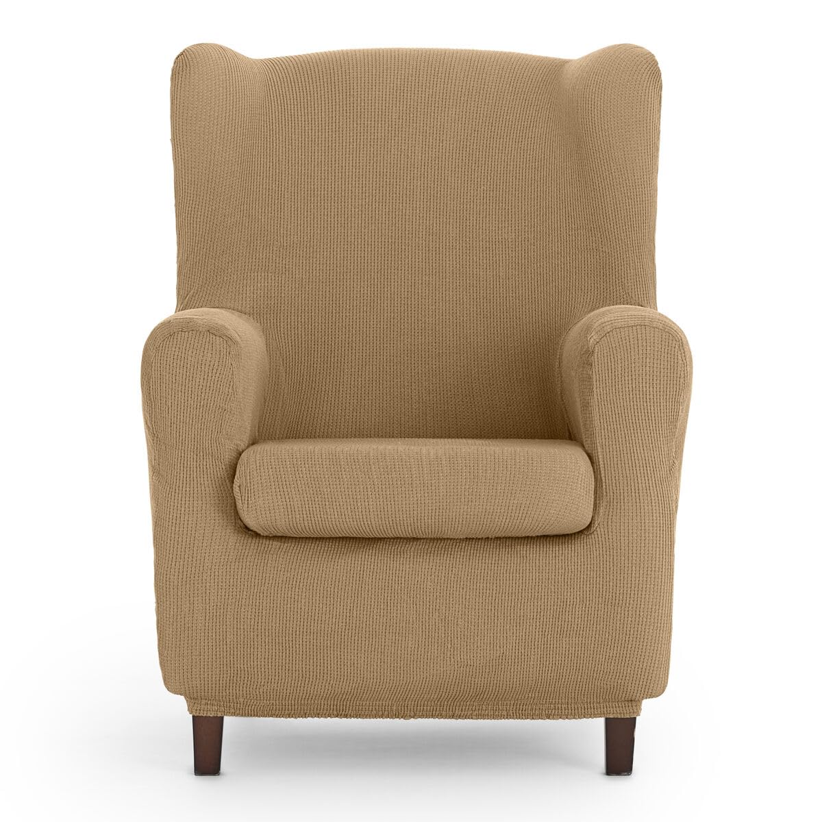 Eysa - Funda de sillón orejero elástica Ulises - Color Tostado