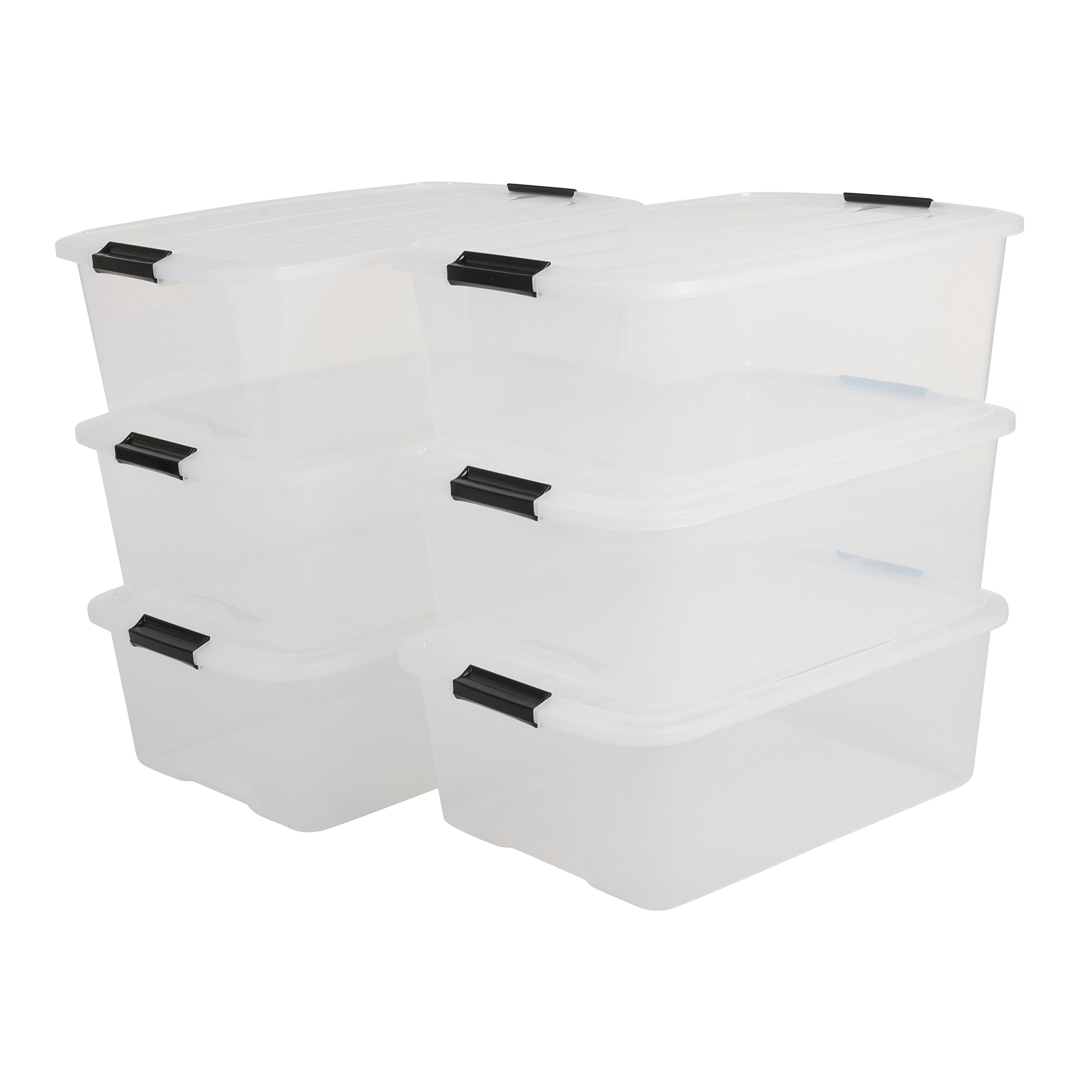 Buy Iris Ohyama, Set of 6, Storage boxes, 30 L with snap closure