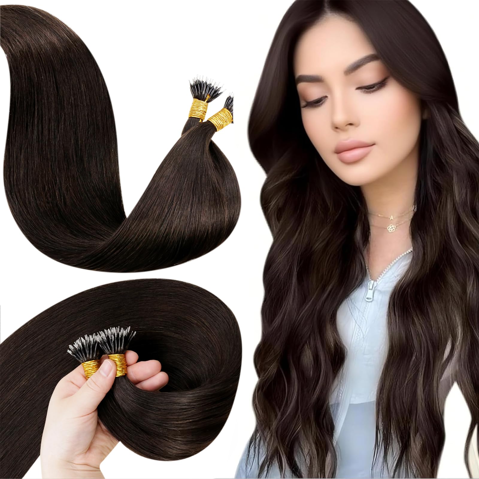 LaaVoo Echthaar Extension Haar Extensions