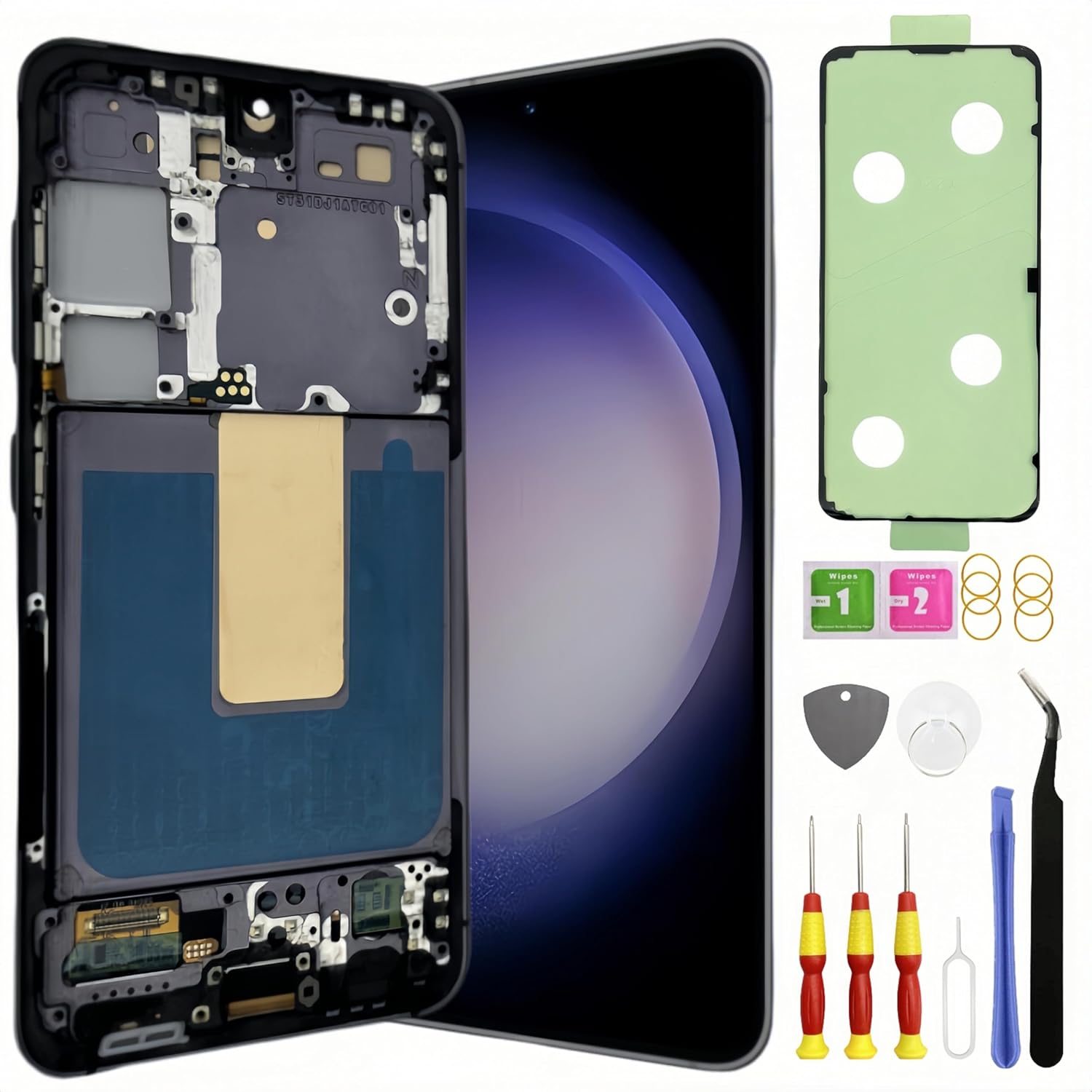 TFT Galaxy S23 5G Screen Replacement for Samsung Galaxy S23 LCD Screen Touch Digitizer Display Pantalla with Frame No FingerprintToolkits SM-S911U S911B Black