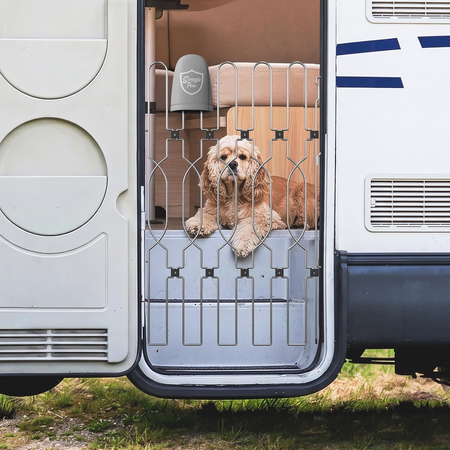 Snagle Paw RV Dog Gate, Retractable Metal Pet Barrier 24.4"