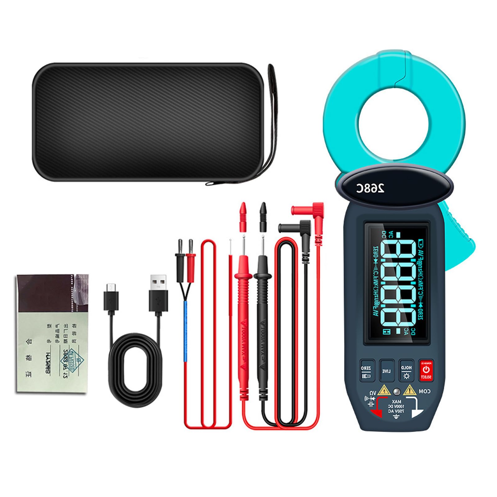 Características avanzadas de medición de abrazadera eléctrica de corriente de fuga, almacenamiento de datos, transferencia USB y funcionalidad de rango automático, medidor de abrazadera de