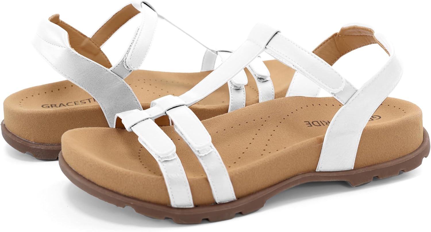 GRACESTRIDE Women's Orthopedic Walking Sandals with Arch Support and Adjustable Ankle & Foot Straps, Comfortable for Everyday Wear - Image 3