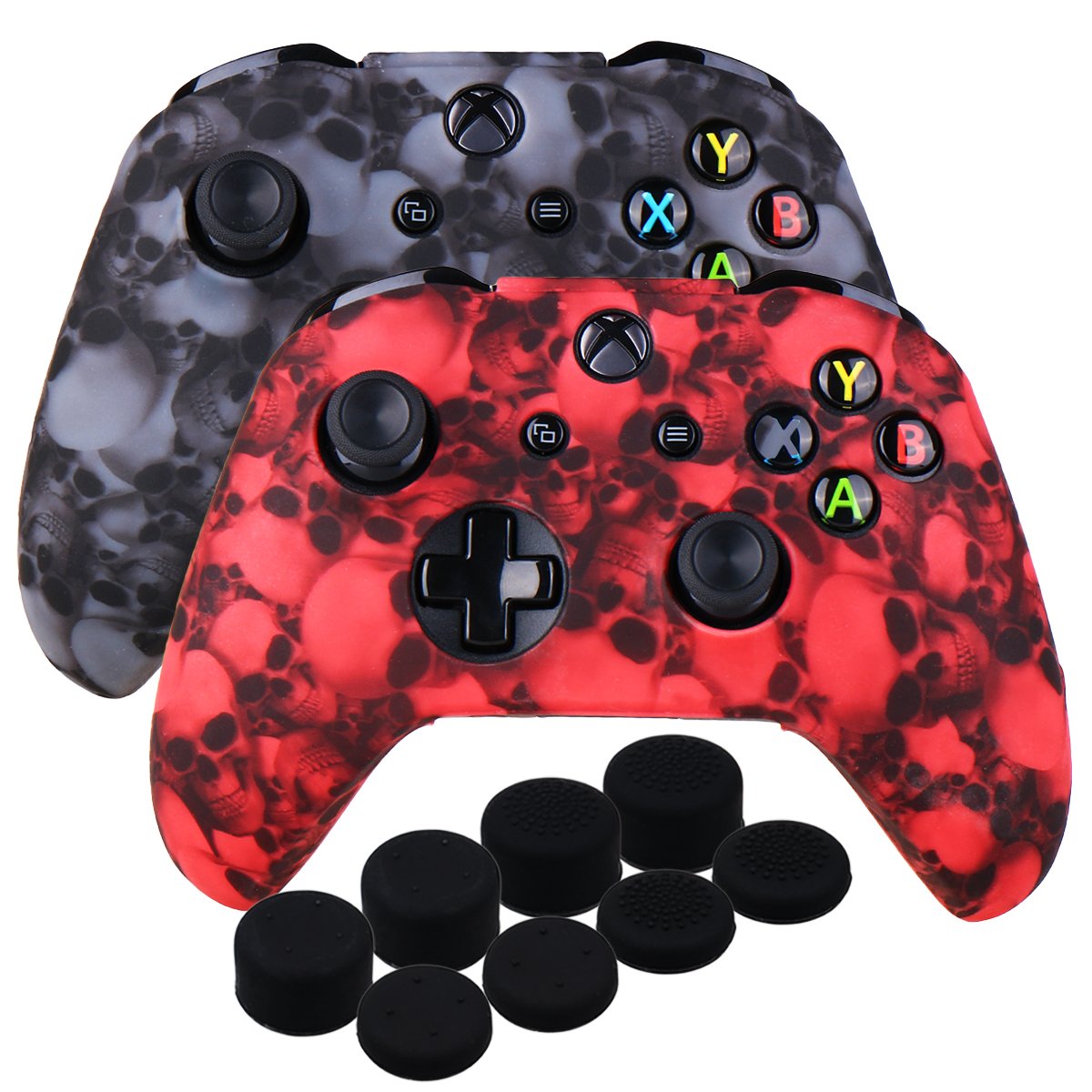 9CDeer 1 Piece of SiliconeTransfer Print Protective Cover Skin + 6 Thumb Grips for Xbox One/S/X Controller rainbow — view 19