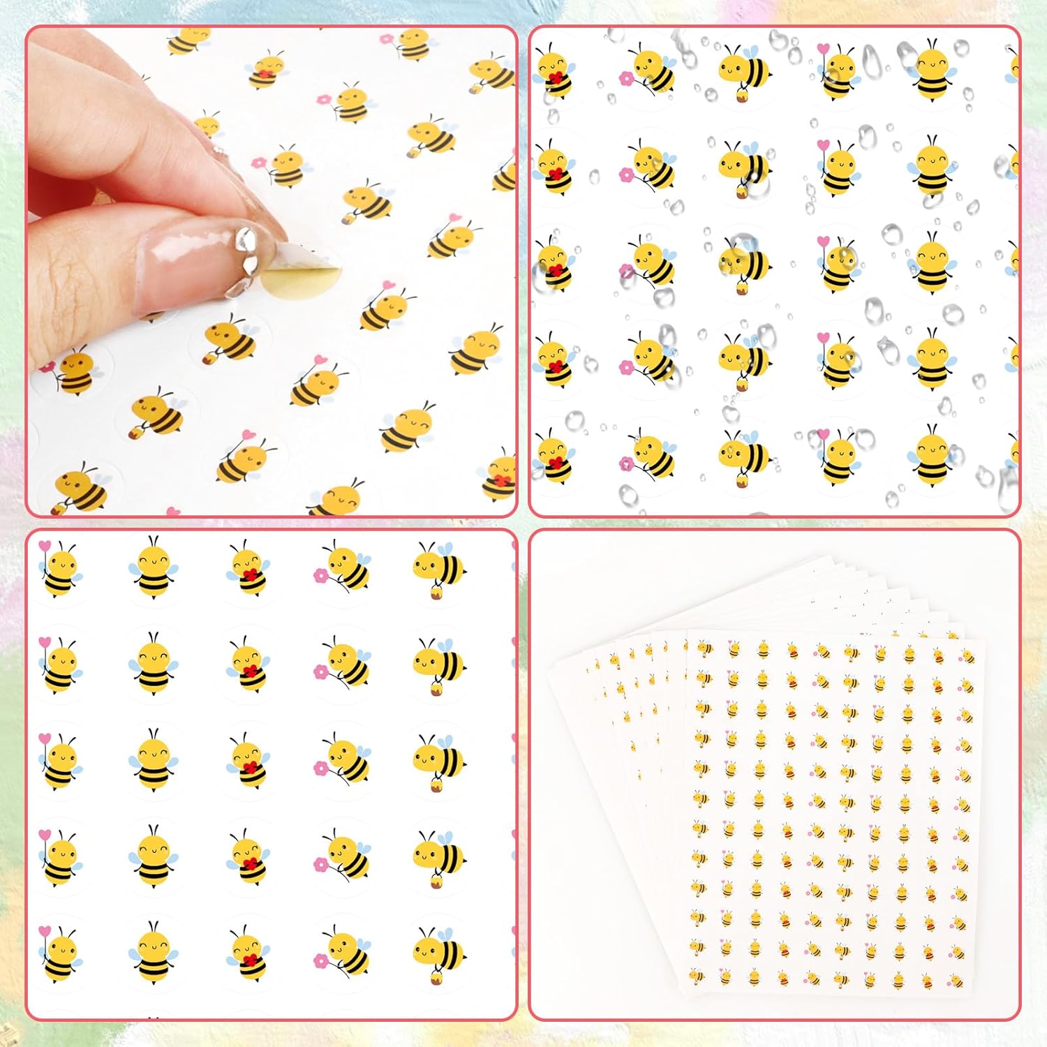 3000PCS Bee Stickers Mini Bee Stickers for Kids Crafts Self Adhesive Cute Bees Sticker for Boys Girls Teachers Party Classroom Assortment Homework Tests Envelopes Scrapbook Gifts DIY