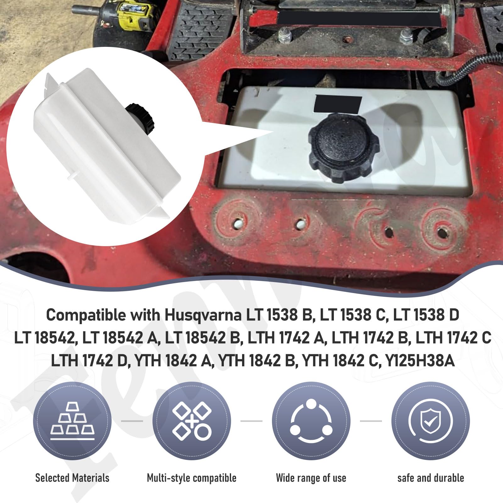 532184900 184900 - Conjunto de depósito de combustible y tapa de combustible para Husqvarna Poulan Roper Craftsman Weed Eater, sustituye a 532109202, 105738X, 109202X