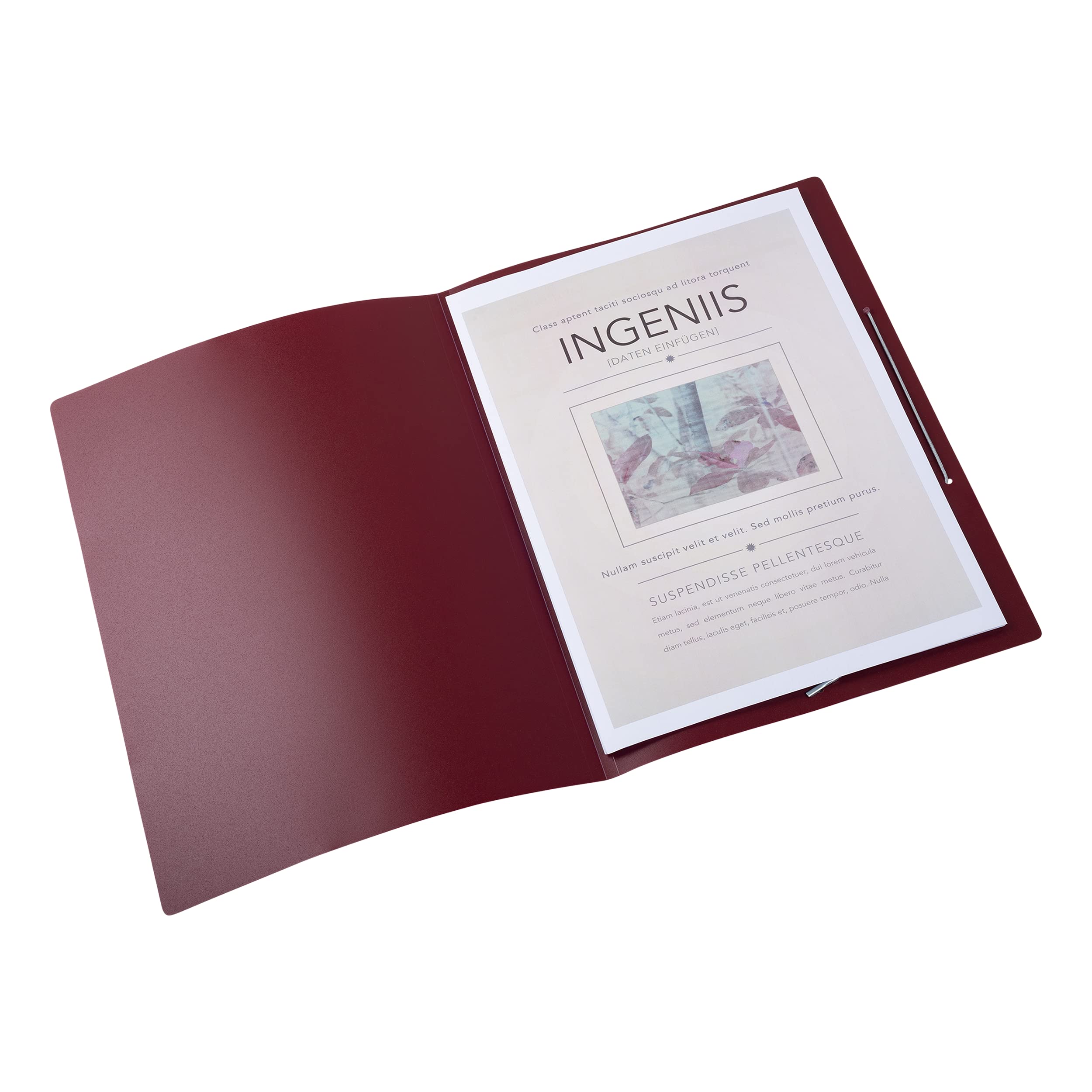 Elba 33490AZ Lot de 10 chemises à élastiques en plastique PP 0,05 mm Anthracite Capacité env. 50 feuilles DIN A4 Chemise à rabats en plastique bordeaux