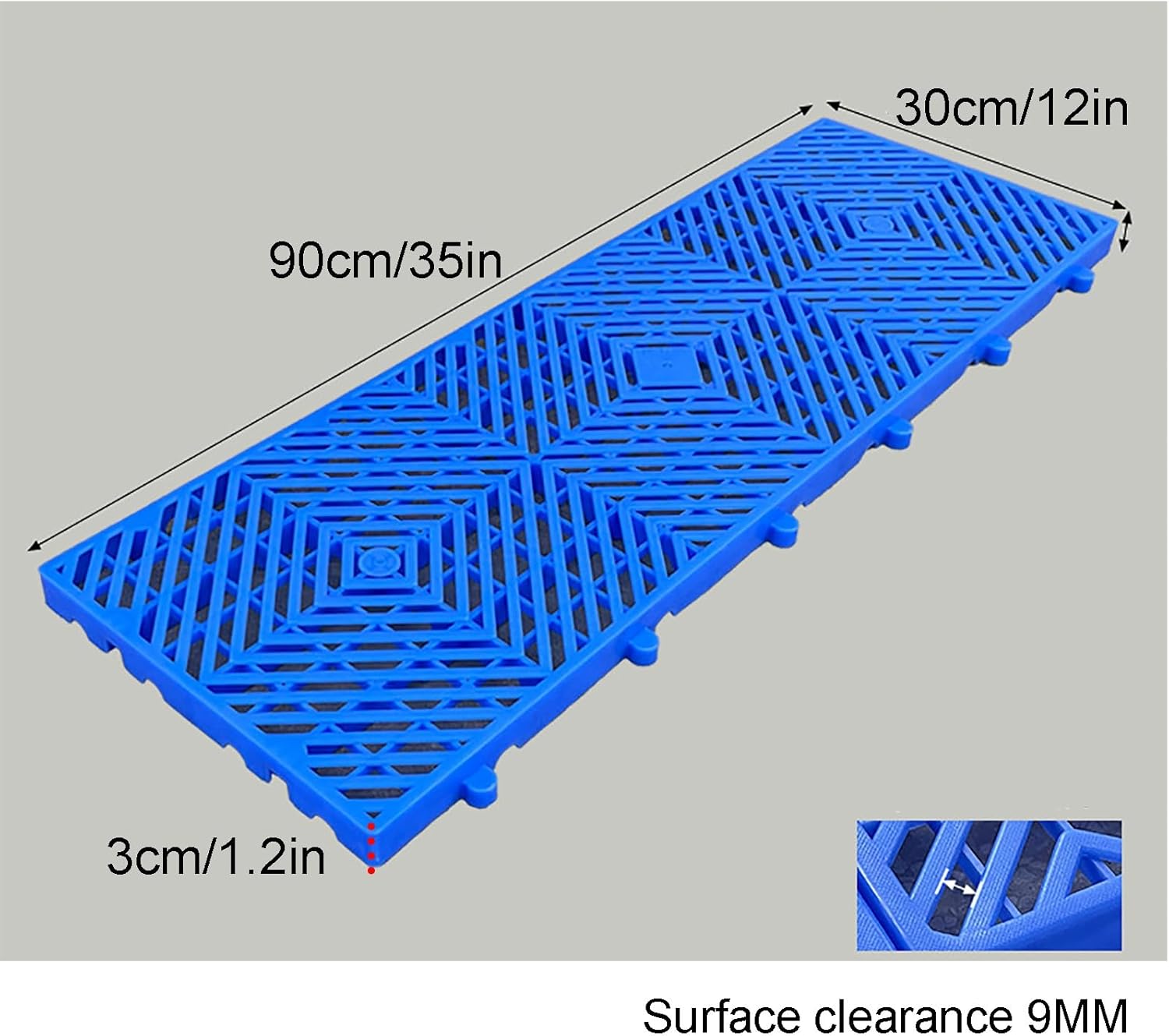Plastic Pallets for Basement Storage Interlocking Breathable Grids Storage Pad Waterproof Floor Pallet for Restaurant Kitchens Shops Supermarket Warehouse(90x30x3cm)