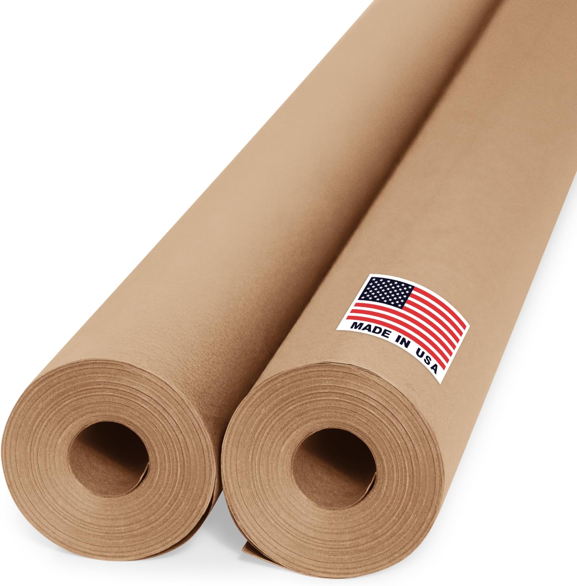 36" x 1200" (100 ft) Brown Kraft Paper Roll (Value Pack of 2), 45 lbs Thickness, Made in USA Colored Kraft Paper for School, Bulletin Board - Odorless, Non-Toxic, Safe for Kids