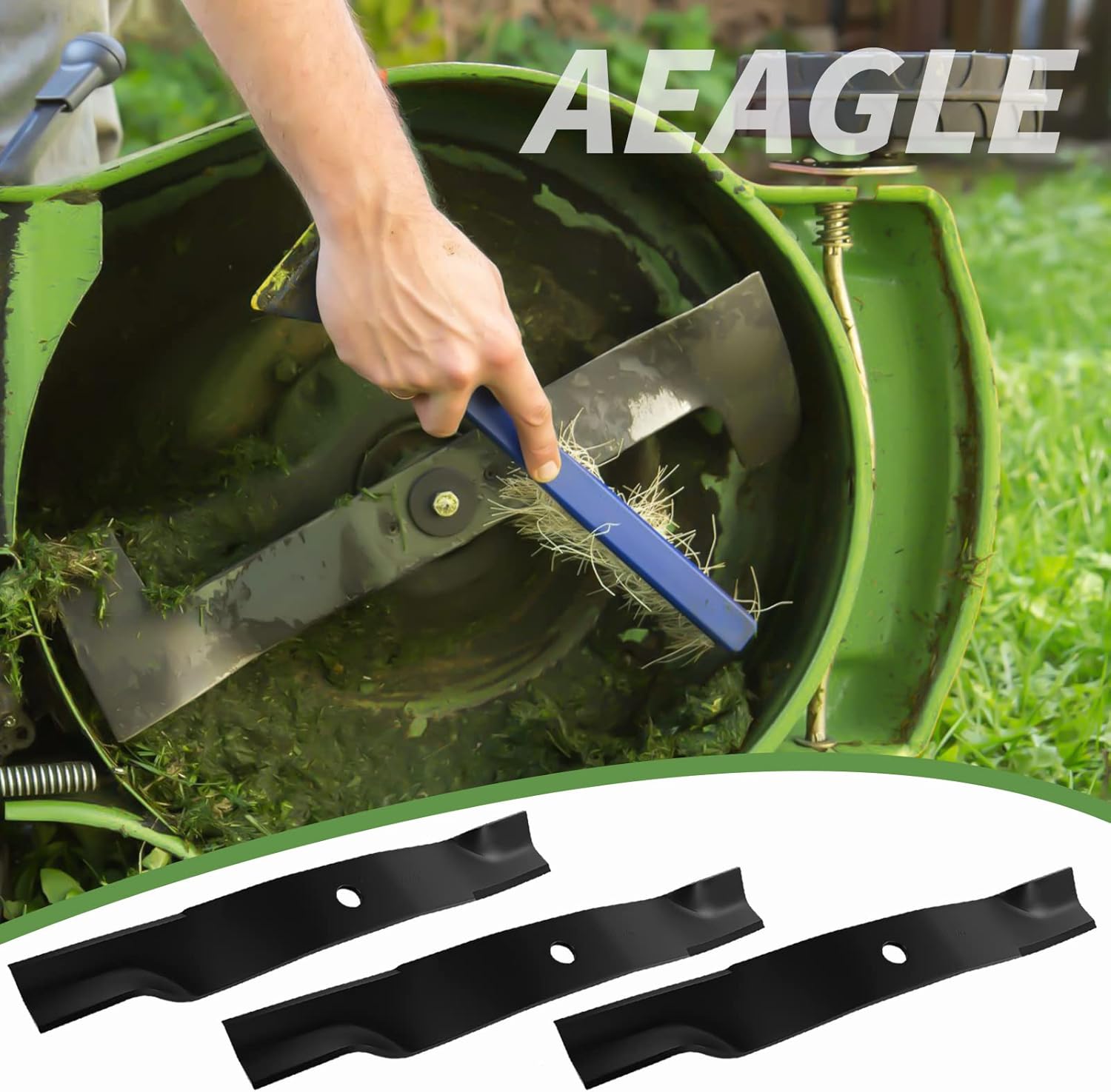 Aeagle TCU15881 High Lift Blades for John Deere 60 Inch Mower 737 757 777 797 Z930M Z950M Z950R Z930R ZTrak X710 X730 X738 1025r 3045R 3046R M128485 M163983 (Black)