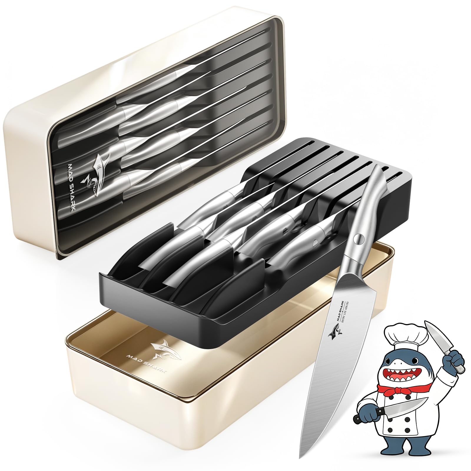 MAD SHARK Kitchen Knife Set,5PCS High Carbon Stainless Steel Chef Knife Set — Amazon image 9